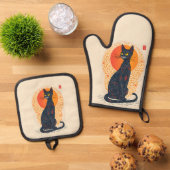 The Artistic Cat Ovenwant & Pannenlap Set (Top down)