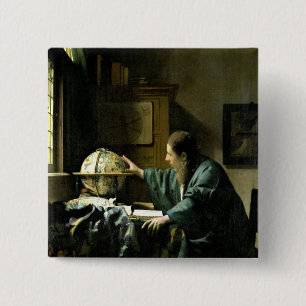 The Astronomer, 1668 Vierkante Button 5,1 Cm