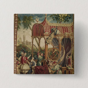 The Astronomers, Beauvais Workshop, 1711 Vierkante Button 5,1 Cm