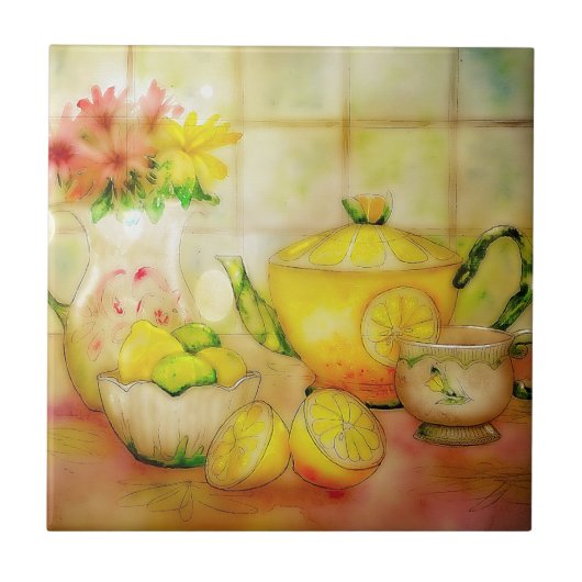 Thé au citron Carreau de céramique (Devant)