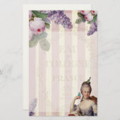 Thé au Petit Trianon - roos, persoonlijk Briefpapier (Voorkant / Achterkant)