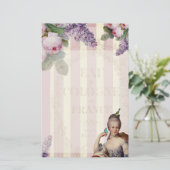 Thé au Petit Trianon - roos, persoonlijk Briefpapier (Staand voorkant)