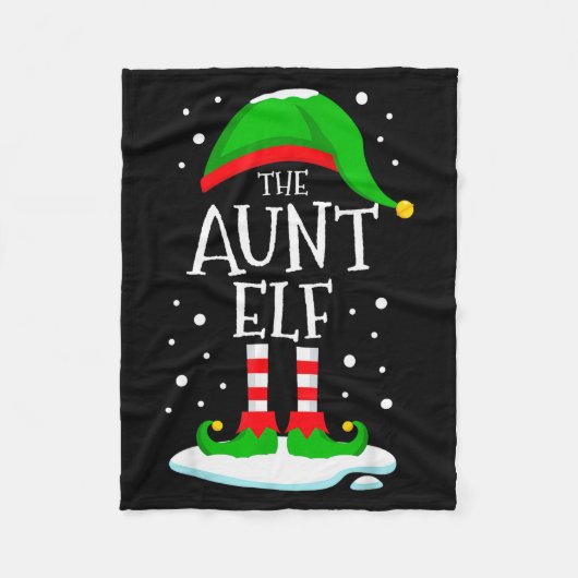 The Aunt Elf Christmas Family Matching Xmas Auntie Fleece Deken (Voorkant)
