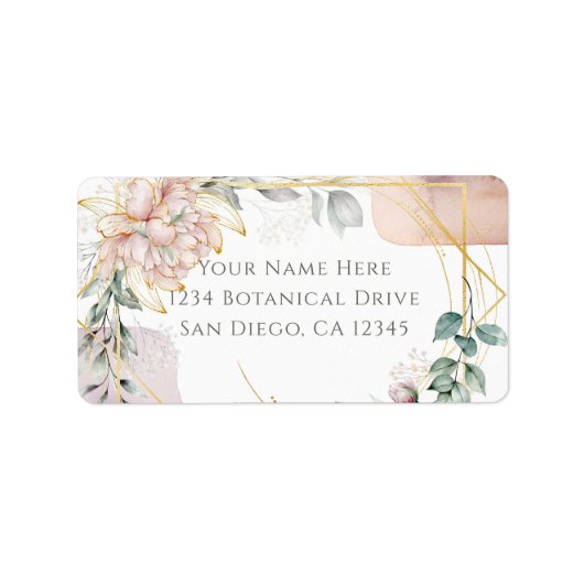 The Aureate Frame Floral Greenery Wedding  Etiket (Voorkant)