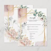 The Aureate Frame Floral Greenery Wedding  Kaart (Voorkant / Achterkant)