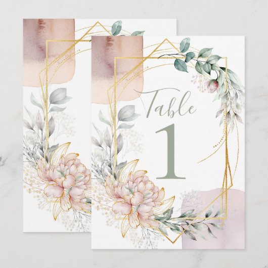 The Aureate Frame Floral Greenery Wedding  Kaart (Voorkant / Achterkant)