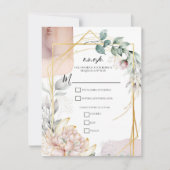 The Aureate Frame Floral Greenery Wedding R.S.V.P. Kaart (Voorkant)