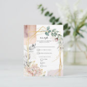 The Aureate Frame Floral Greenery Wedding R.S.V.P. Kaart (Staand voorkant)