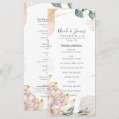 The Aureate Frame Mauve Floral Greenery Wedding  Menu (Voorkant / Achterkant)