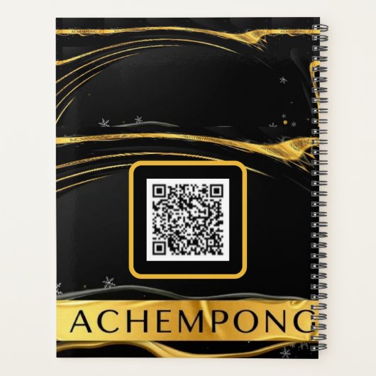 The Auric Cascade: Liquid Gold Flow Achempong QR C Planner (Achterkant)