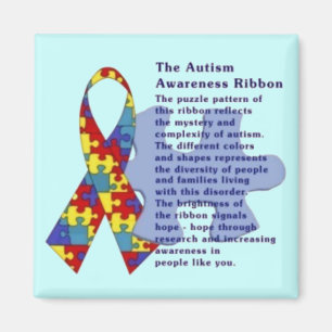 "The Autism Awareness Ribbon" Magneet