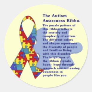 "The Autism Awareness Ribbon" Ronde Sticker