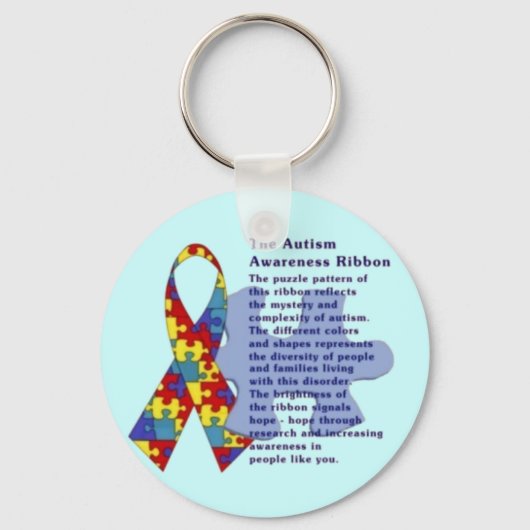 "The Autism Awareness Ribbon" Sleutelhanger (Voorkant)