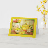 Thé avec carte au citron (Fleur jaune)