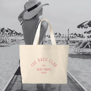 The Bach Club Roze Aangepaste Wapen Bachelorette Grote Tote Bag