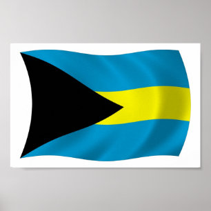 The Bahamas Flag Poster Print