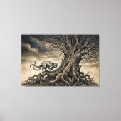 The Bakeneko Under Gnarled Branches Canvas Afdruk (Voorkant)