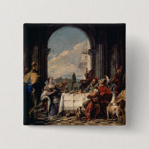 The Banquet of Anthony and Cleopatra, c.1744 (oil) Vierkante Button 5,1 Cm
