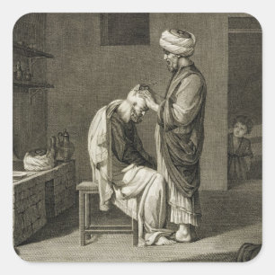 The Barber, uit boekdelen II en handelsartikelen v Vierkante Sticker