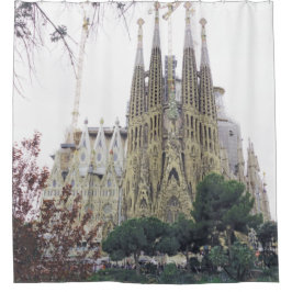 "The Basilica Sagrada Familia in Barcelona, Spanje Douchegordijn