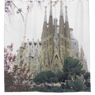 "The Basilica Sagrada Familia in Barcelona, Spanje Douchegordijn
