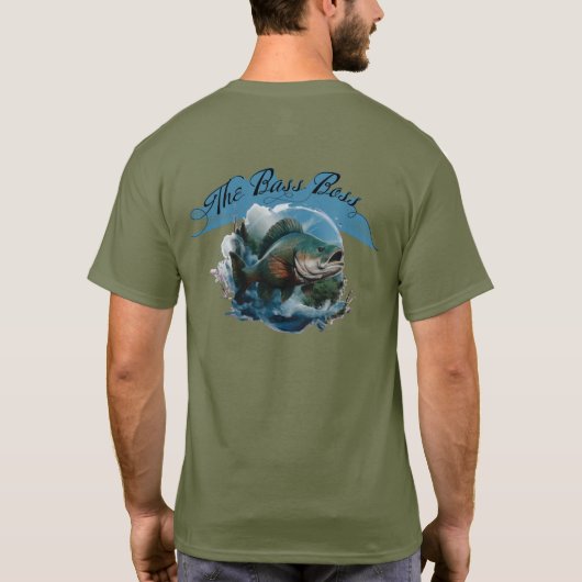 The Bass Boss Customizable Fishing T-shirt (Achterkant)