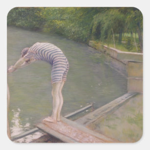 The Bather, of The Diver, 1877 Vierkante Sticker