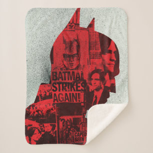 The Batman Newspaper Silhouette Sherpa Deken