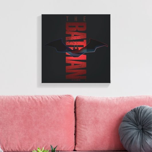 The Batman Vertical Logo Canvas Afdruk (Insitu (Woonkamer))