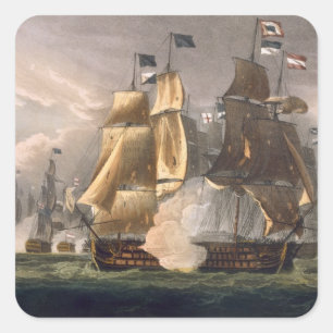 The Battle of Cape St. Vincent, 14 februari 1797 Vierkante Sticker