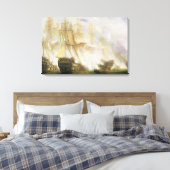 The Battle of Trafalgar, c.1841 (olie op canvas) Canvas Afdruk (Insitu (Slaapkamer))