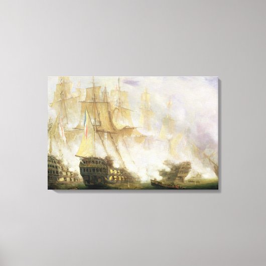 The Battle of Trafalgar, c.1841 (olie op canvas) Canvas Afdruk (Voorkant)
