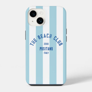 The Beach Club Crest Blauwe Cabana Streep iPhone 14 Hoesje