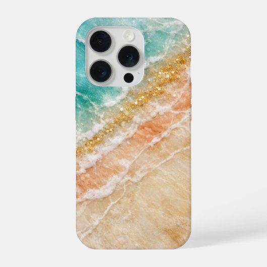 The Beach Inspired Marble with Gold Veining iPhone Hoesje (Achterkant)