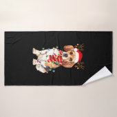 The Beagle Christmas Reindeer Christmas Lights (Serviette de bain)