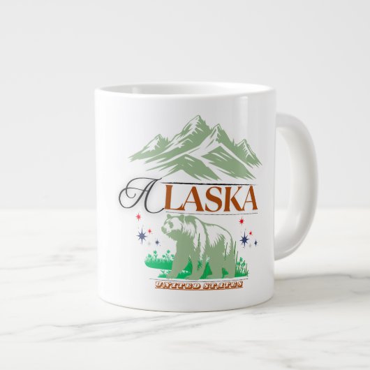 The Bear of Alaska – Adventure Coffee Mug Extra Grote Beker (Voorkant rechts)