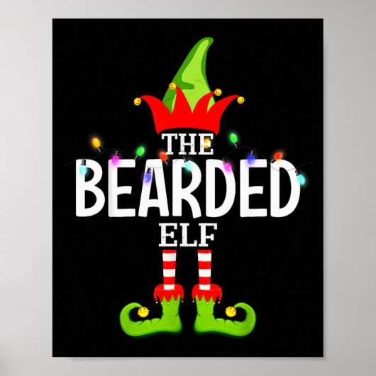 The Bearded Elf Christmas Matching Pajamas  Poster (Voorkant)