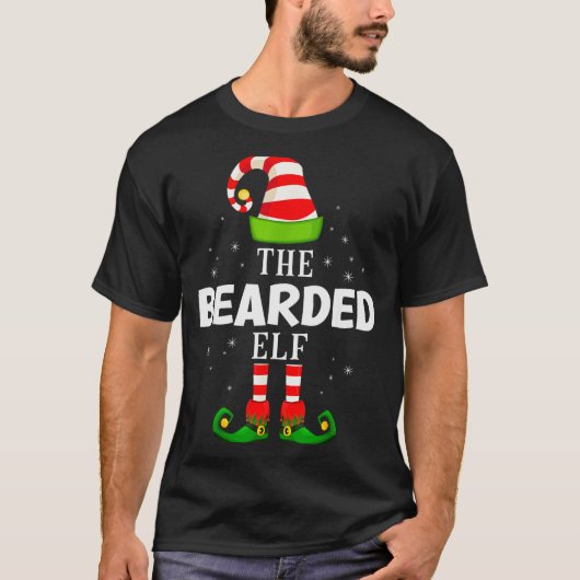 The Bearded Elf Christmas Pjs Matching Pajama T-shirt (Voorkant)