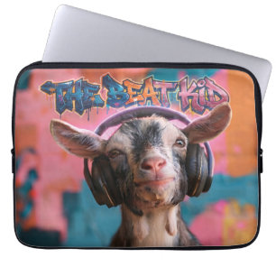 The Beat Kid - Cool geit DJ met koptelefoon Laptop Sleeve