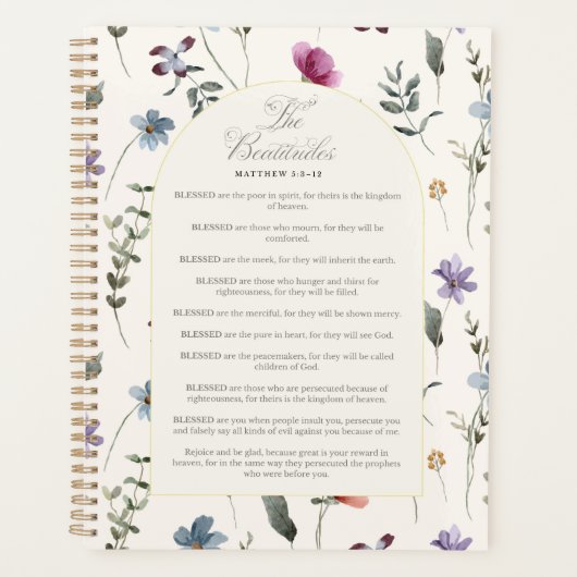 The Beatitudes Matthew 5:3–12 Floral Scripture Planner (Voorkant)