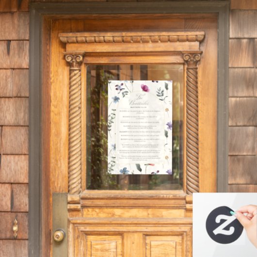 The Beatitudes Matthew 5:3–12 Floral Scripture Raamsticker (Huis Deur)