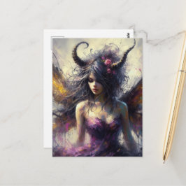 The Beautiful Fairy in Purple with Horns Briefkaart