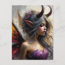 The Beautiful Fairy in Purple with Horns Briefkaart