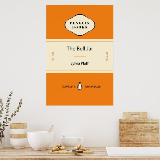 The Bell Jar by Sylvia Plath Penguin Classic Hoesj Poster (Keuken)