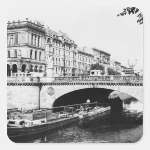 The Belle-Alliance Bridge, Berlijn, c.1910 Vierkante Sticker
