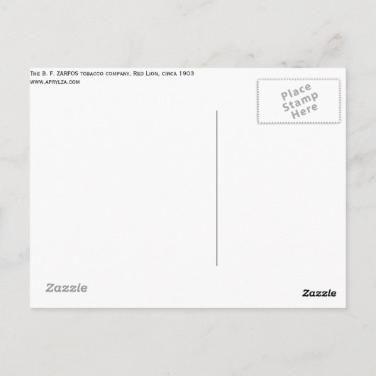 The Ben Franklin Zarfos Cigar Manufacture ca. 1903 Briefkaart (Achterkant)