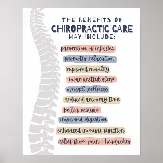 The benefits of chiropractic care may include poster (Voorkant)