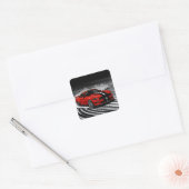 The Best Drift Car Red Muscle Vierkante Sticker (Envelop)