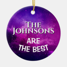 The Best" Family | Deep Violet Space & Stars Custo Keramisch Ornament