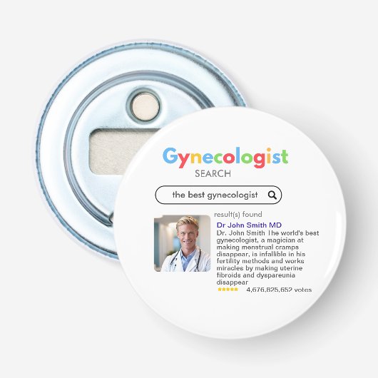 the best GYNECOLOGIST votes resutls Button Flesopener (Voorkant)